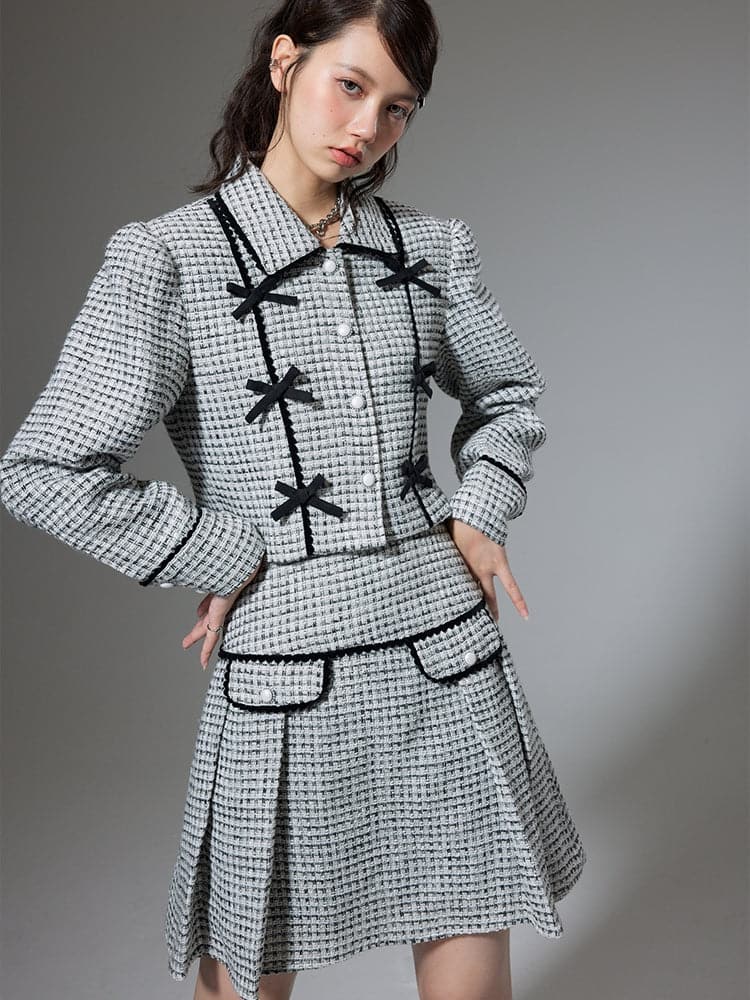 Small Fragrance Jacket & High Waist Skirt Combo - chiclara