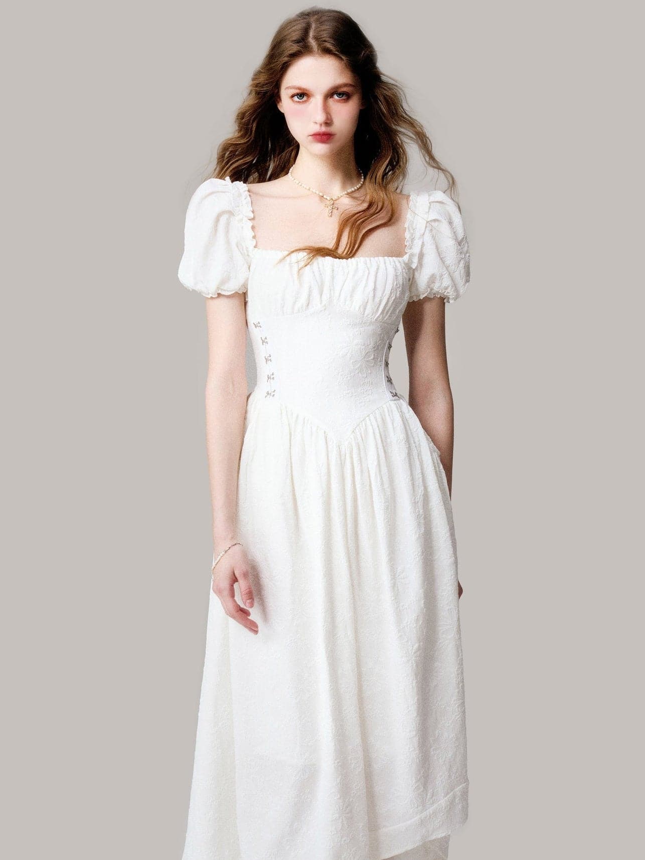 Ethereal Jacquard Long Dress - chiclara