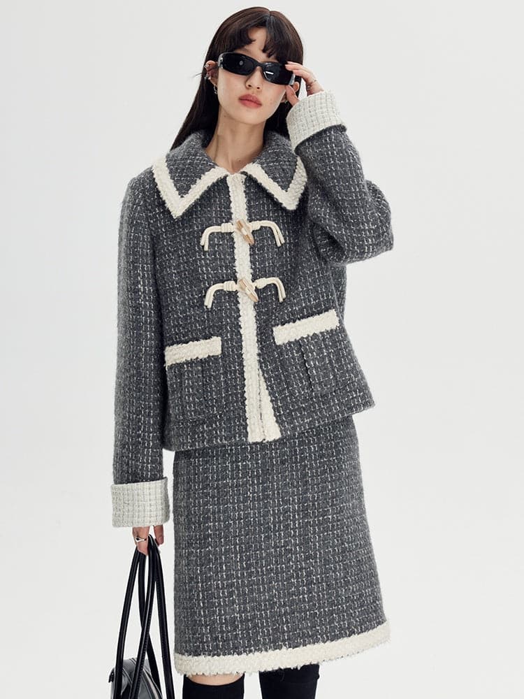 Small Incense Jacket & Skirt With Horn Buckle - chiclara
