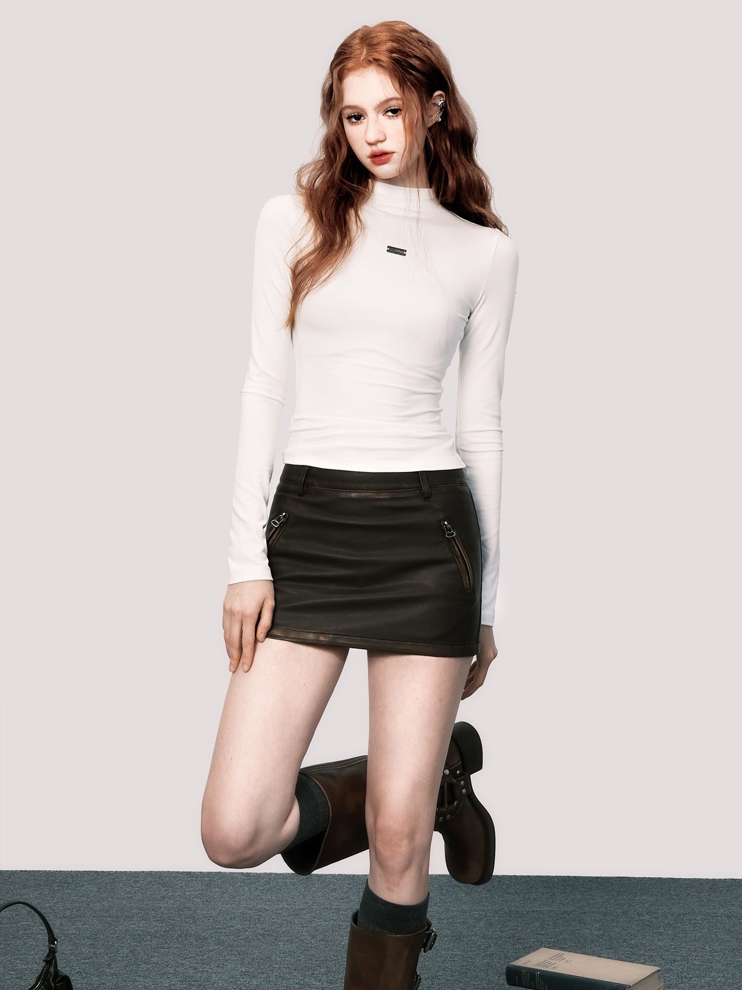 Elegant Slim Fit Half-High Neck Bottoming Shirt - chiclara