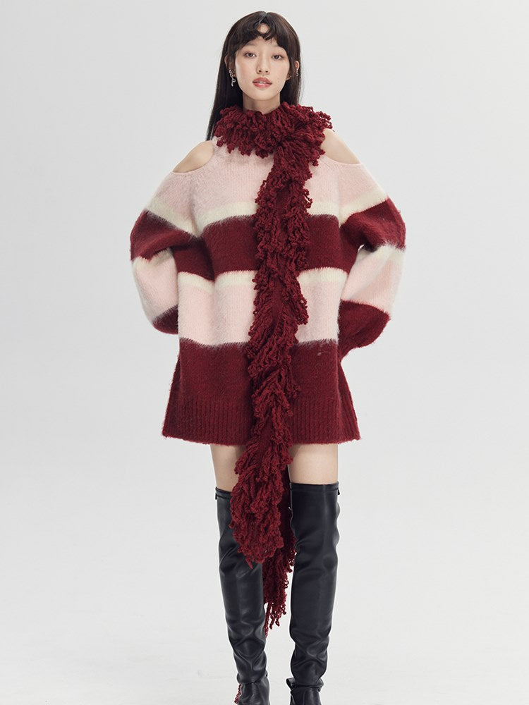 Fringe-Trimmed Wrap Scarf - chiclara