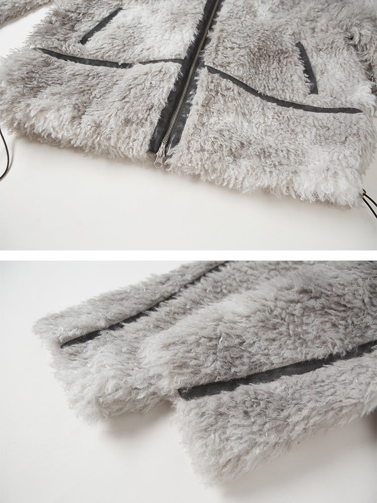 Sustainable Rabbit-Eared Fur Coat - chiclara