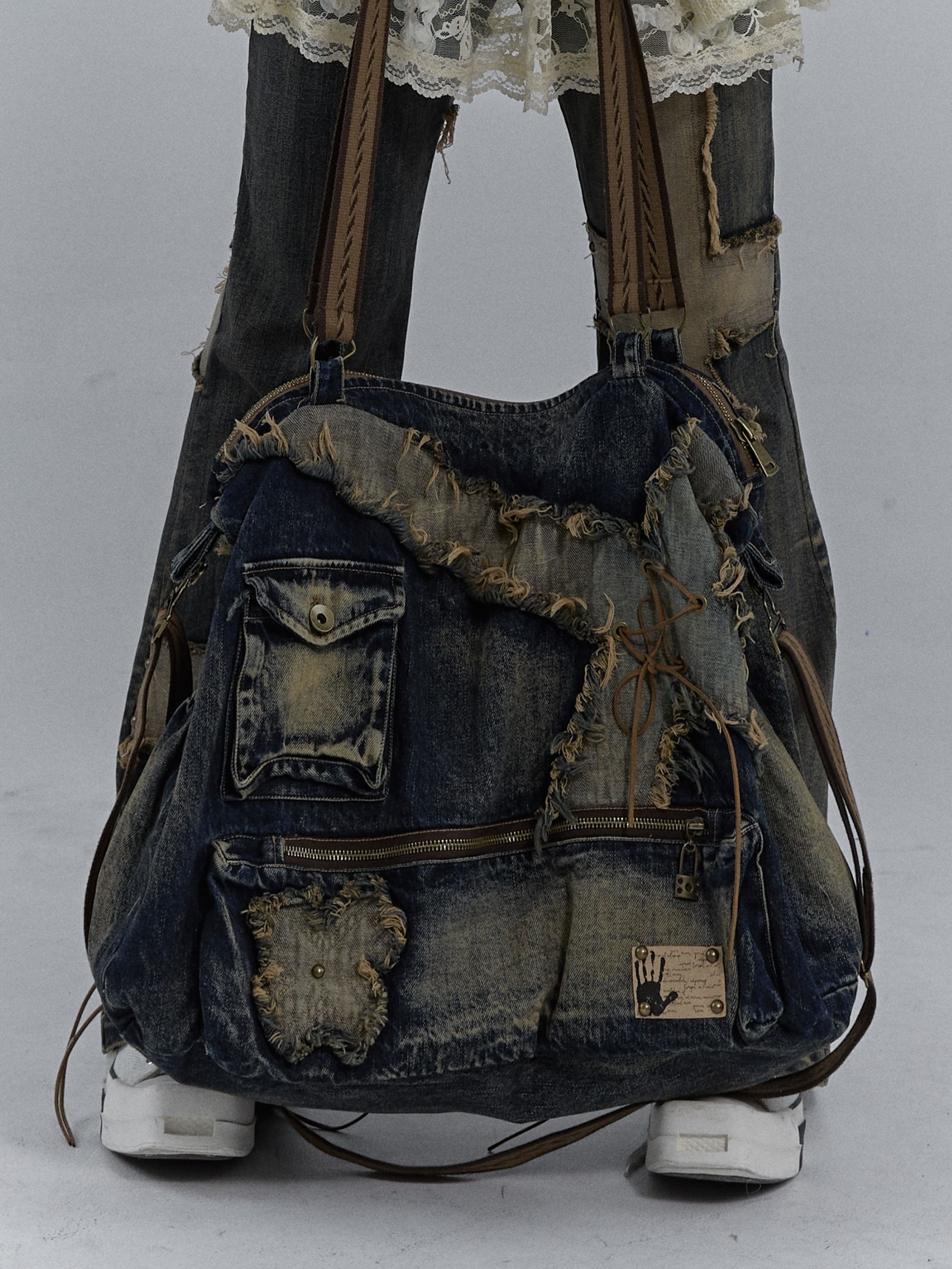 Rugged Denim Utility Tote - chiclara