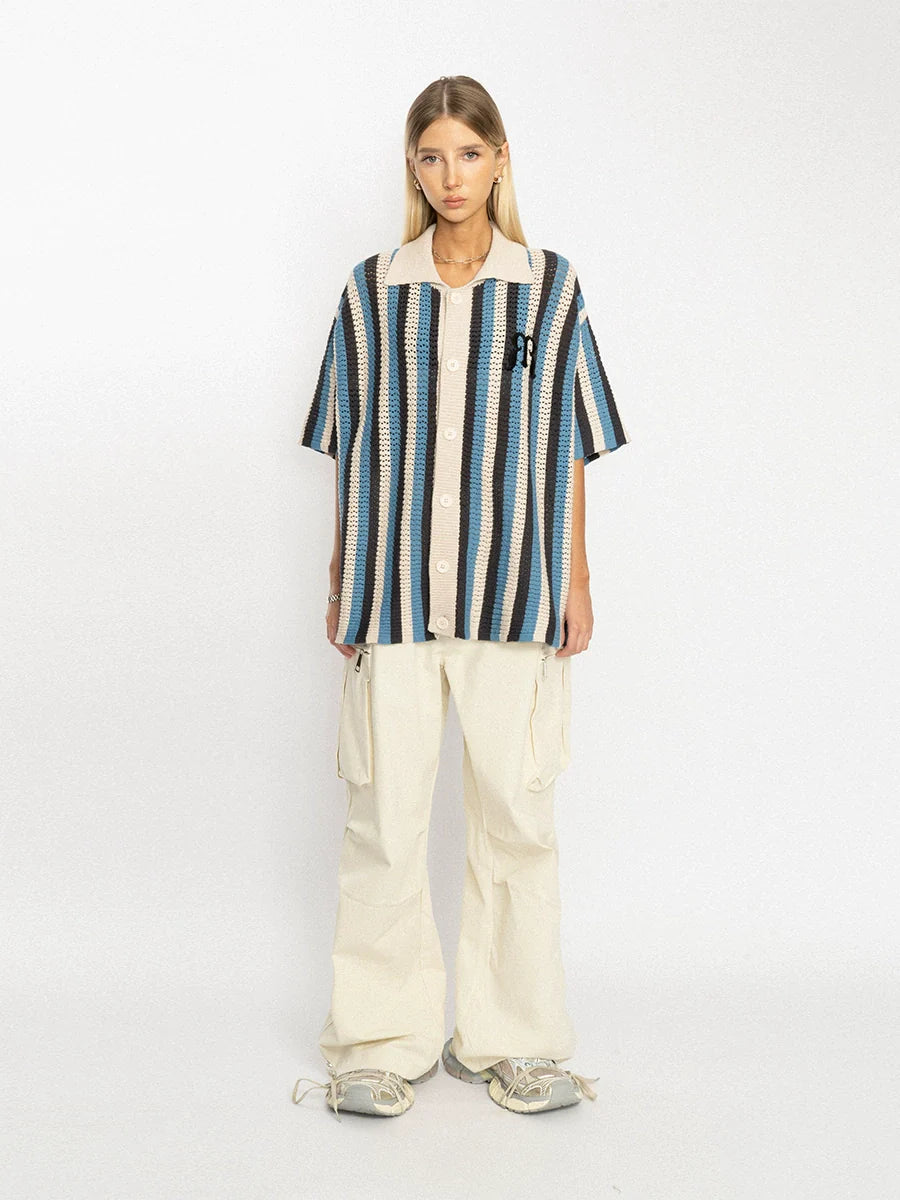 Casual Striped Woven Shirt - chiclara