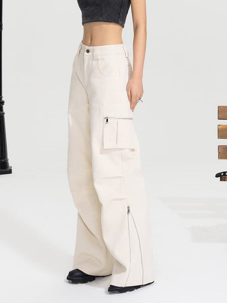 High Waist Straight Leg Pants - chiclara