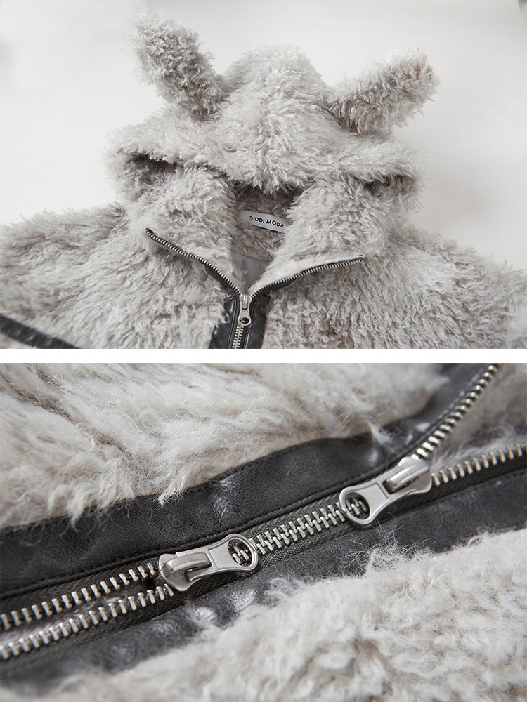 Sustainable Rabbit-Eared Fur Coat - chiclara
