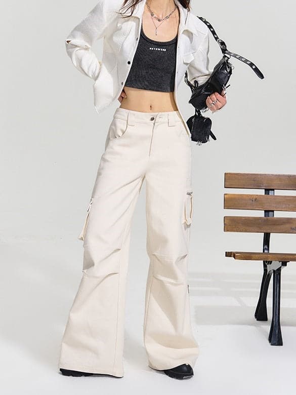 High Waist Straight Leg Pants - chiclara