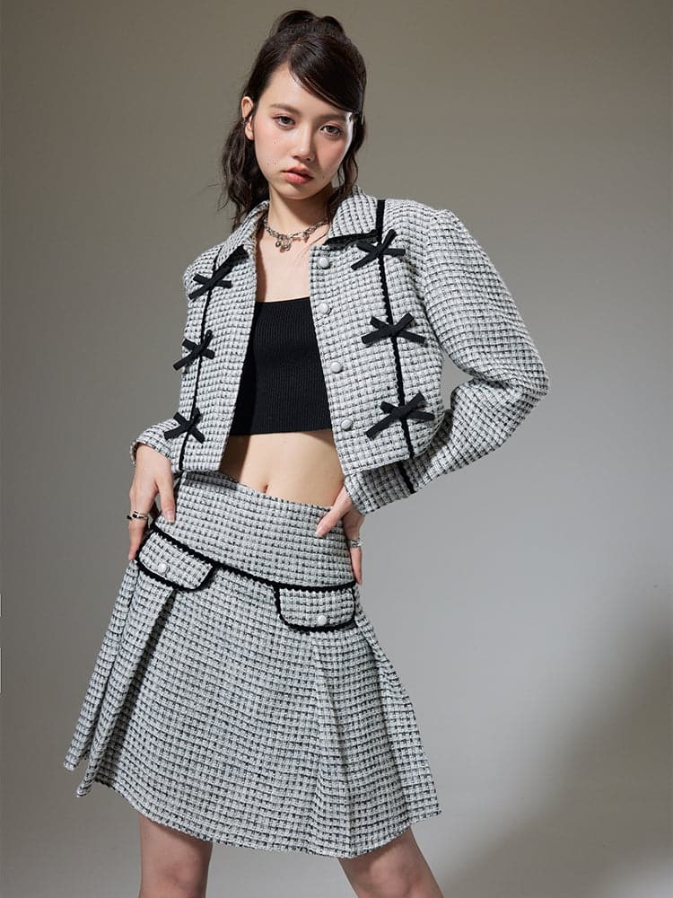 Small Fragrance Jacket & High Waist Skirt Combo - chiclara