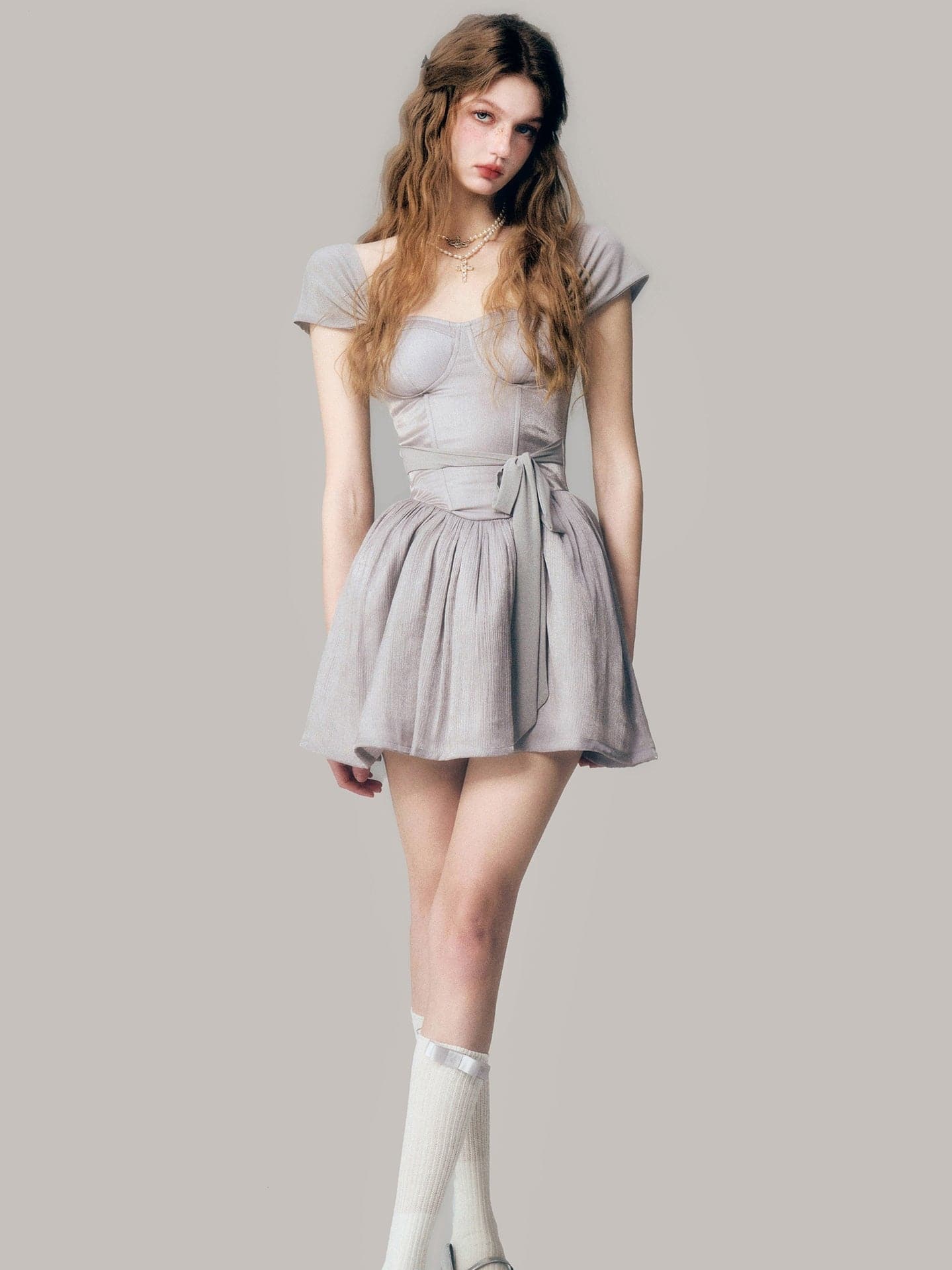 Elegant French Sleeve Tutu Dress - chiclara