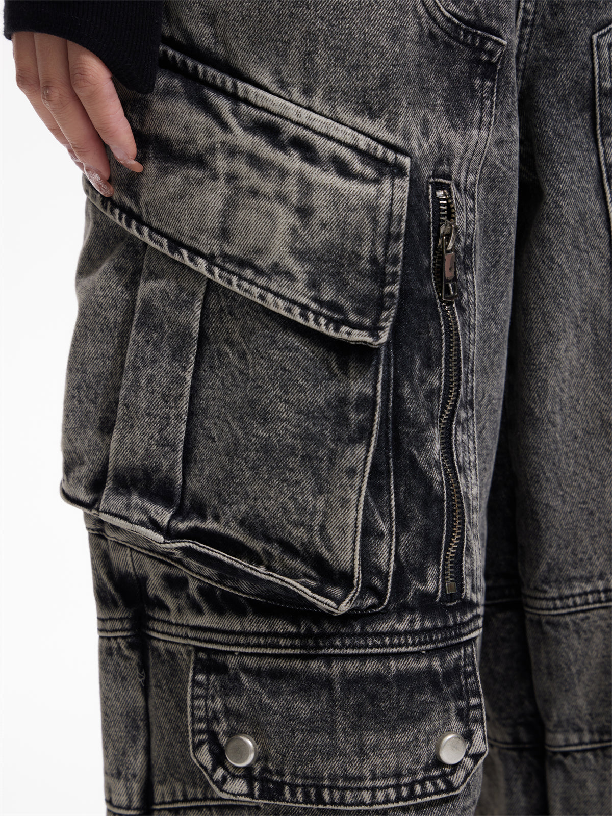 Work Style Multi-Pocket Jeans - chiclara
