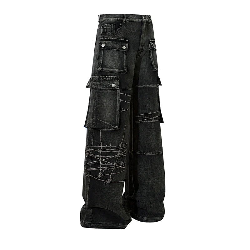 Rugged Explorer Multi-Pocket Jeans - chiclara