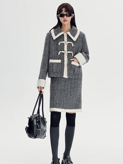 Small Incense Jacket & Skirt With Horn Buckle - chiclara