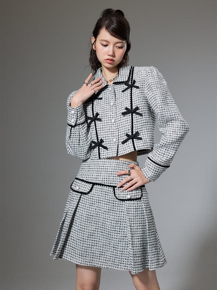 Small Fragrance Jacket & High Waist Skirt Combo - chiclara