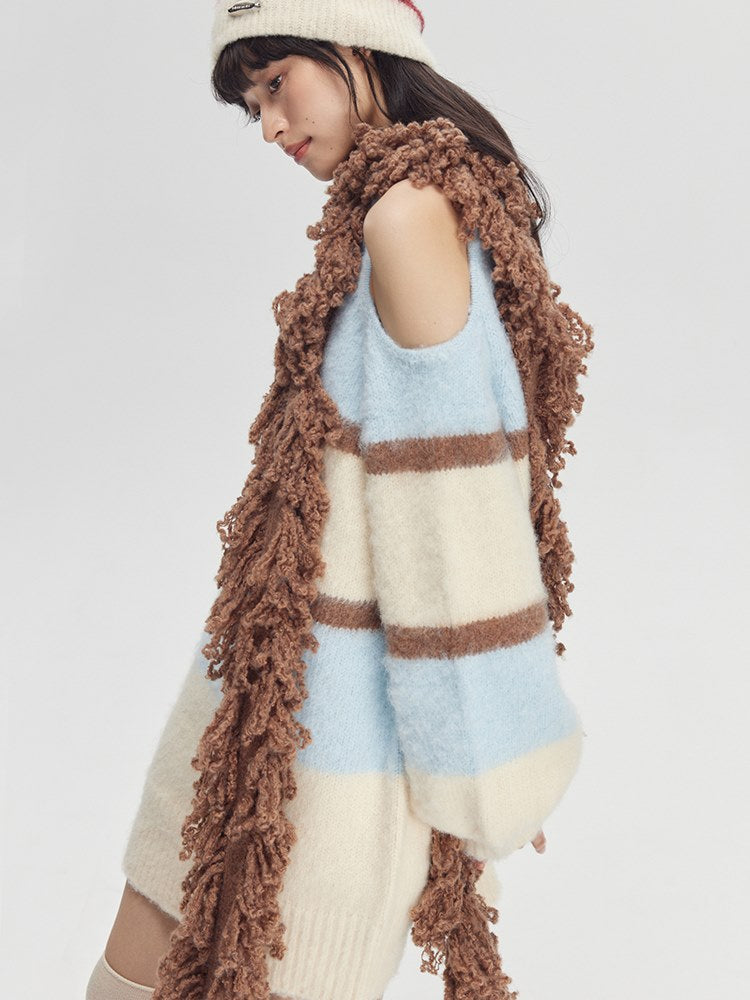 Fringe-Trimmed Wrap Scarf - chiclara