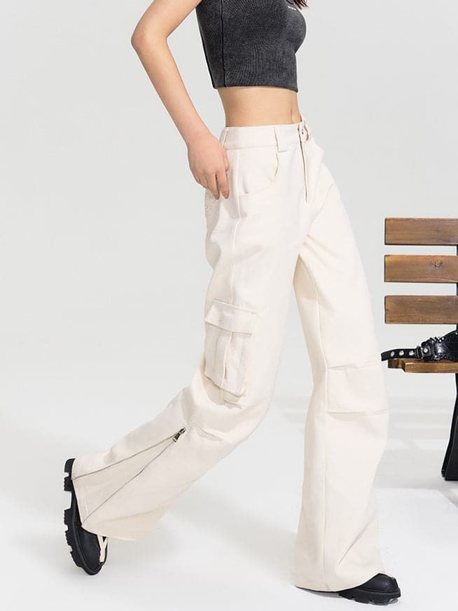 High Waist Straight Leg Pants - chiclara