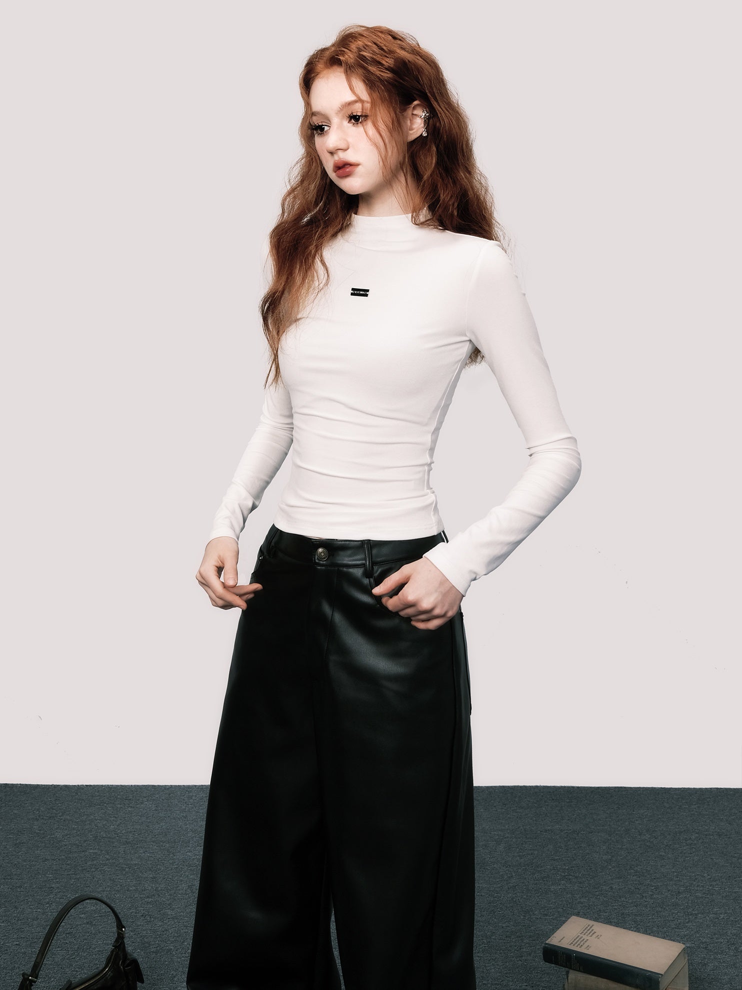 Elegant Slim Fit Half-High Neck Bottoming Shirt - chiclara