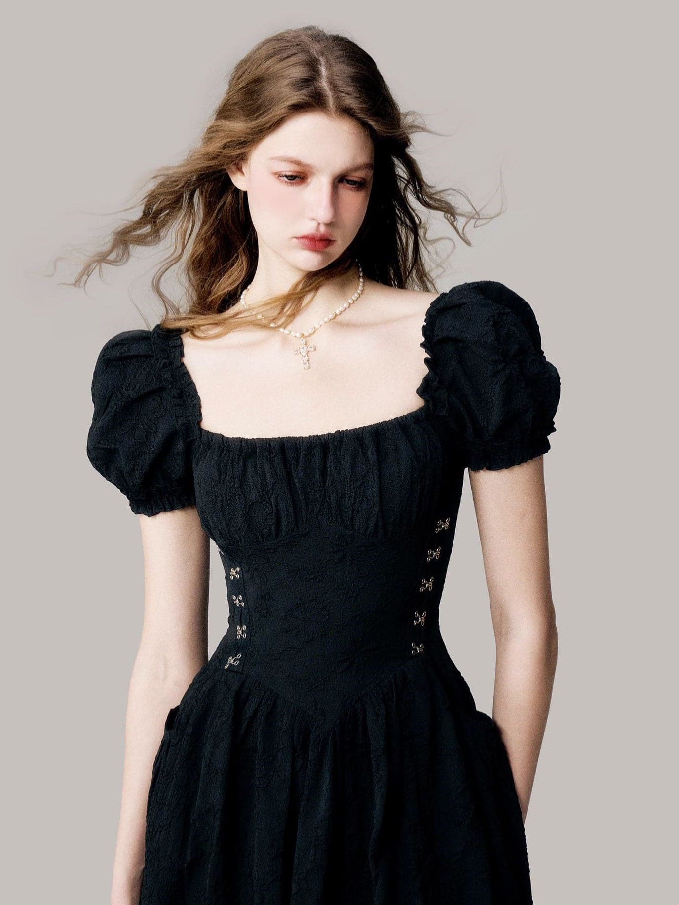 Ethereal Jacquard Long Dress - chiclara