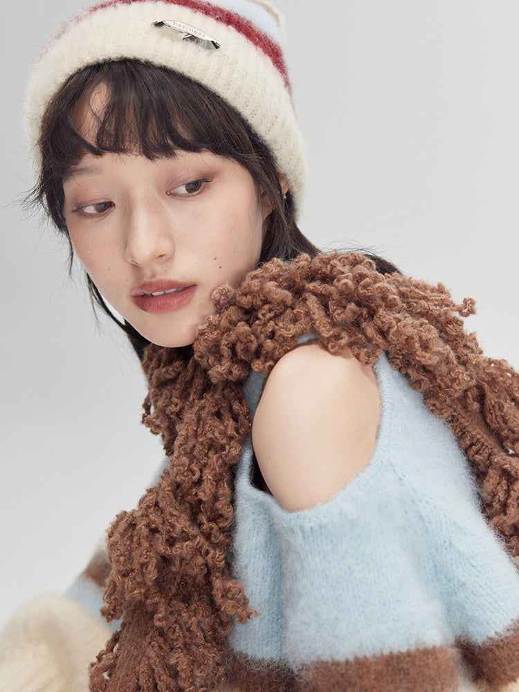 Fringe-Trimmed Wrap Scarf - chiclara