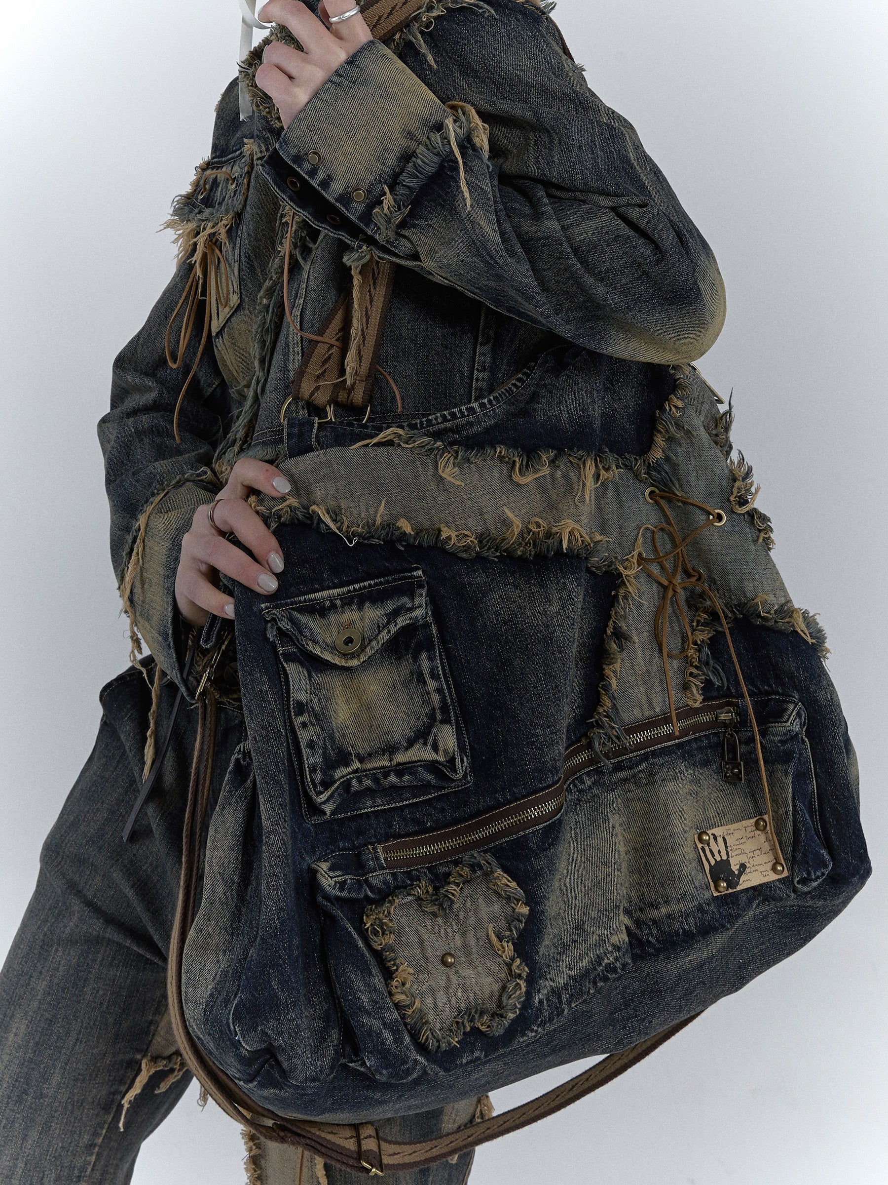 Rugged Denim Utility Tote - chiclara