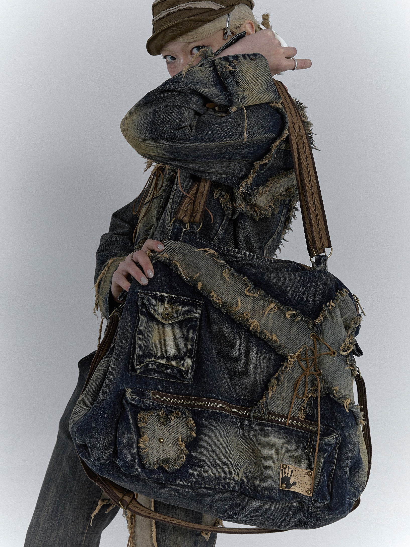 Rugged Denim Utility Tote - chiclara