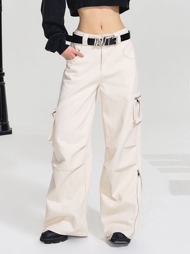 High Waist Straight Leg Pants - chiclara