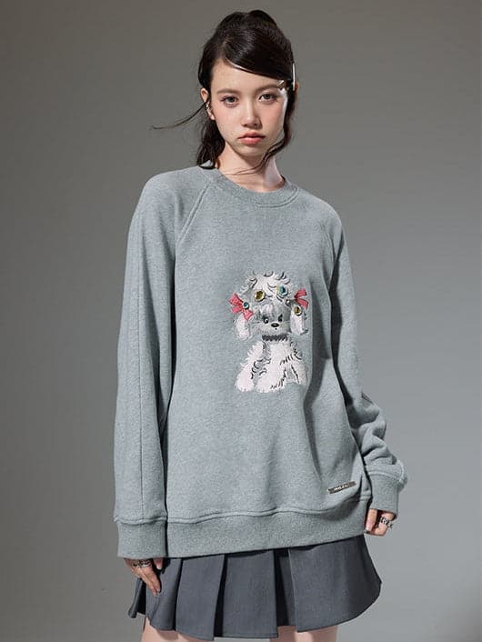 Embroidered Puppy Sweatshirt - chiclara