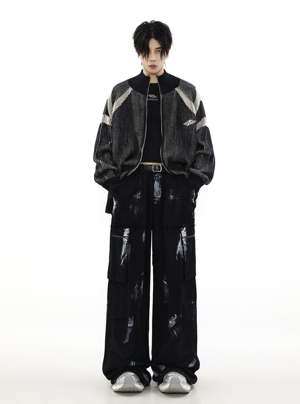 High-Neck Oversize Knit Cardigan - chiclara