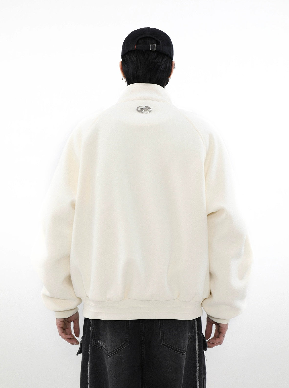 Puffed Collar Wool-Effect Jacket - chiclara