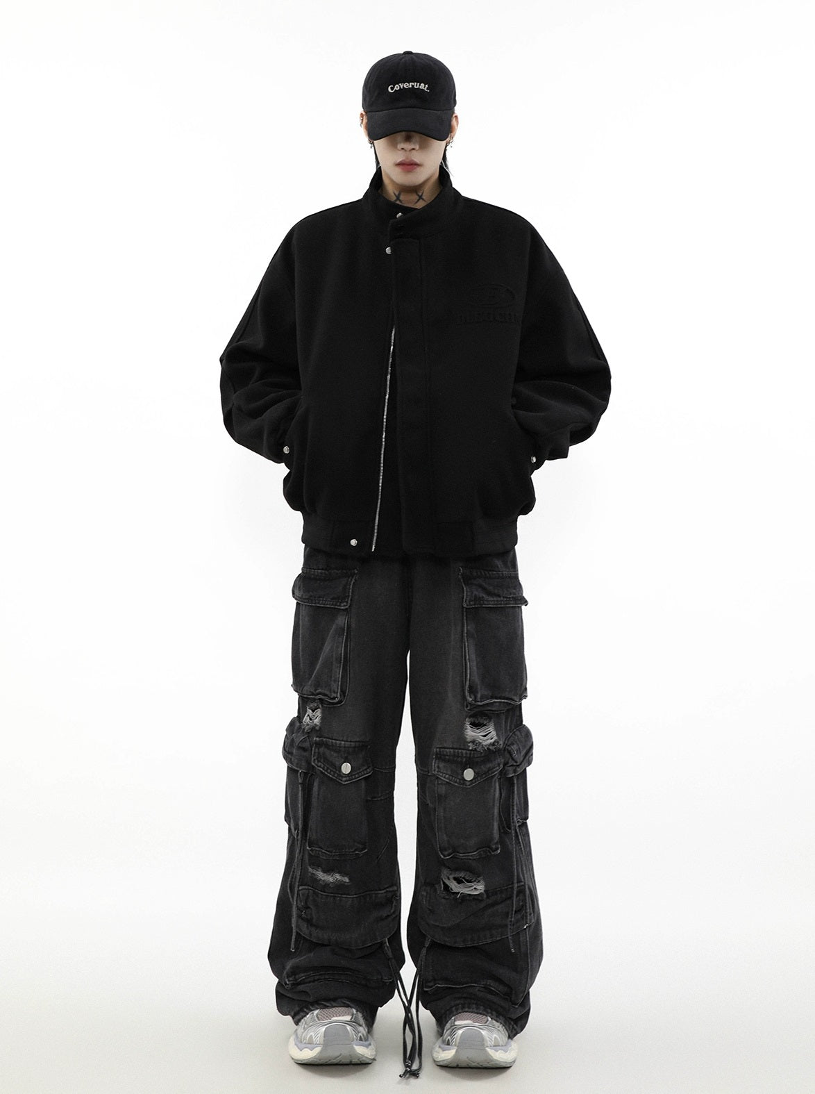 Puffed Collar Wool-Effect Jacket - chiclara
