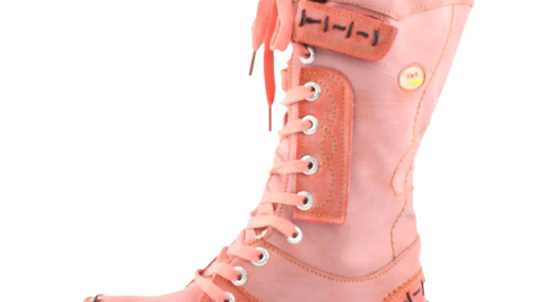 New Arrivals — Washed PU Lace-Up Y2K Tall Boots