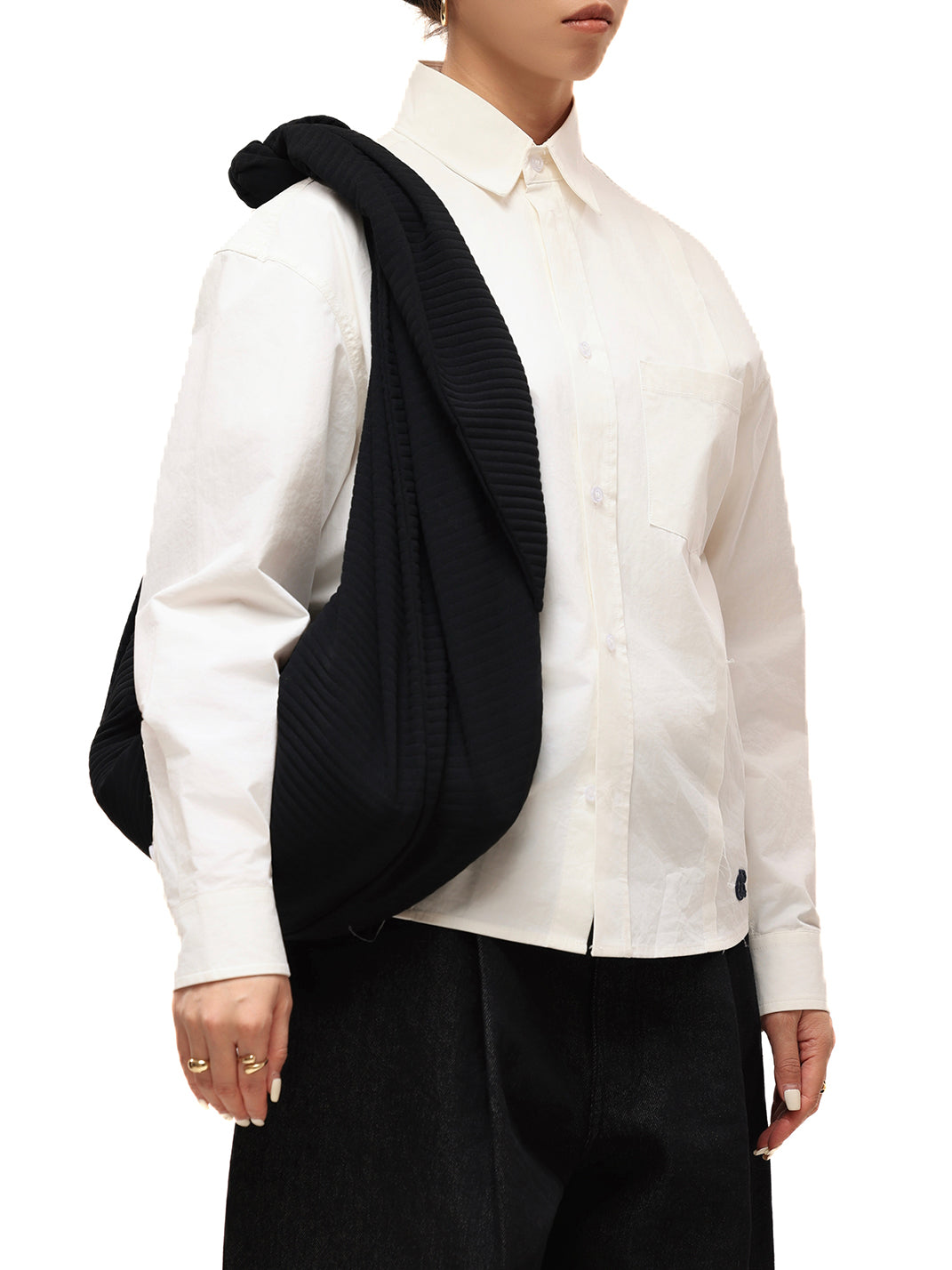 Pleated Adjustable Multi-Function Hobo Bag
