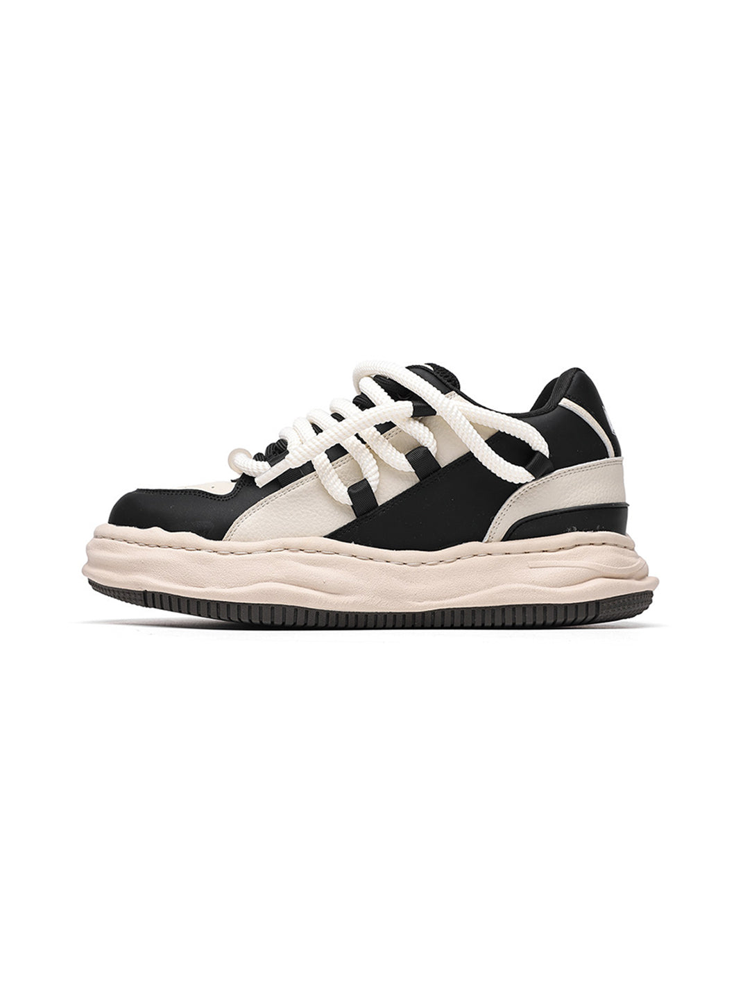 Paneled Upper Wavy Sole Chunky Sneakers