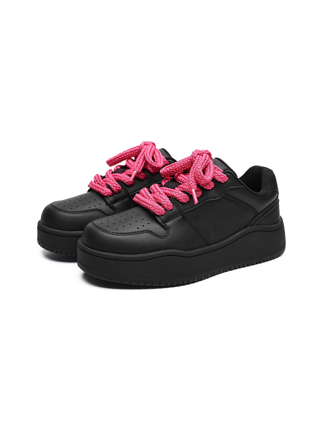 Contrast Lacing Structured Chunky Sneakers