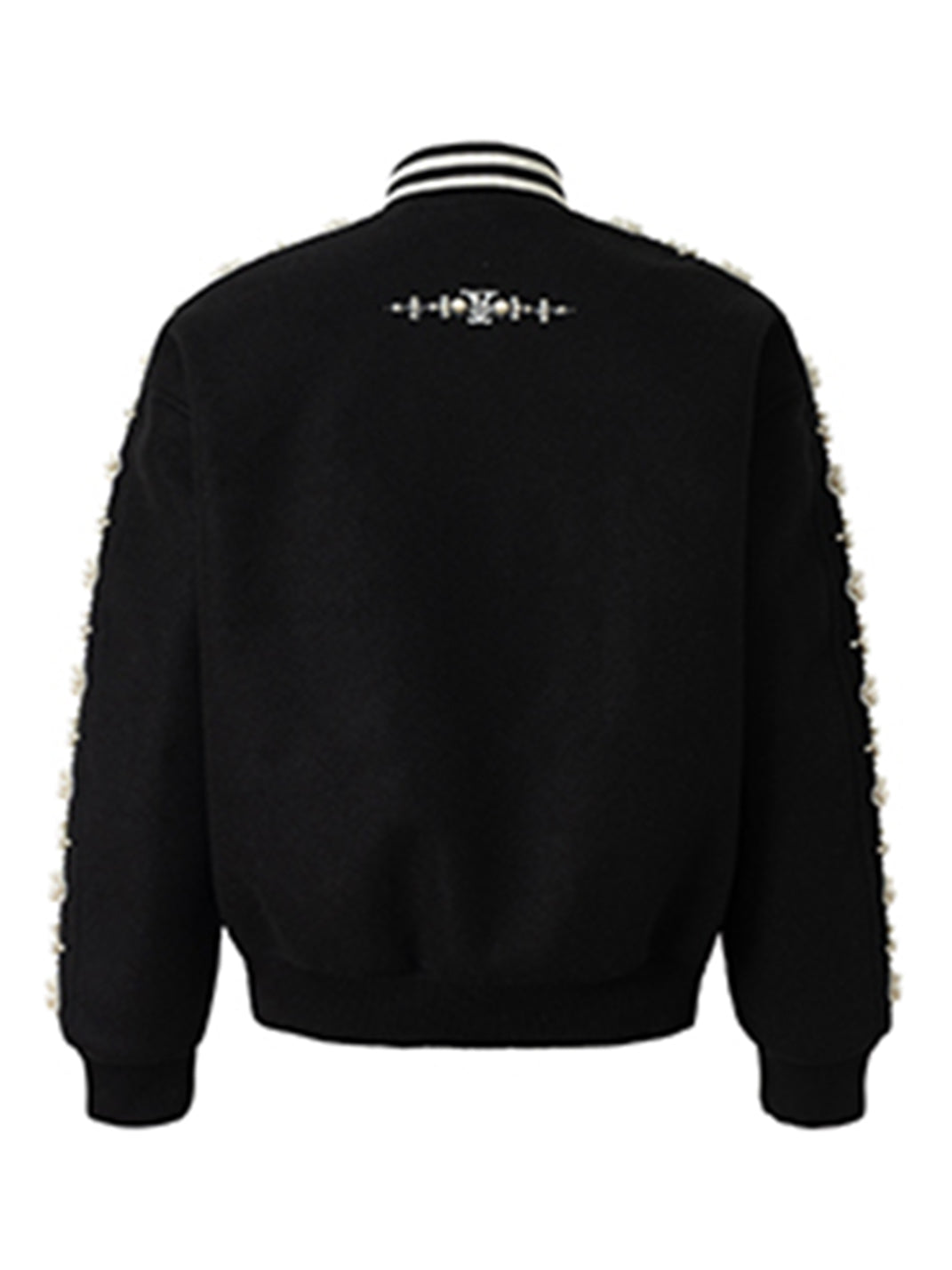 Quilted Pearl Beaded Baseball Jacket