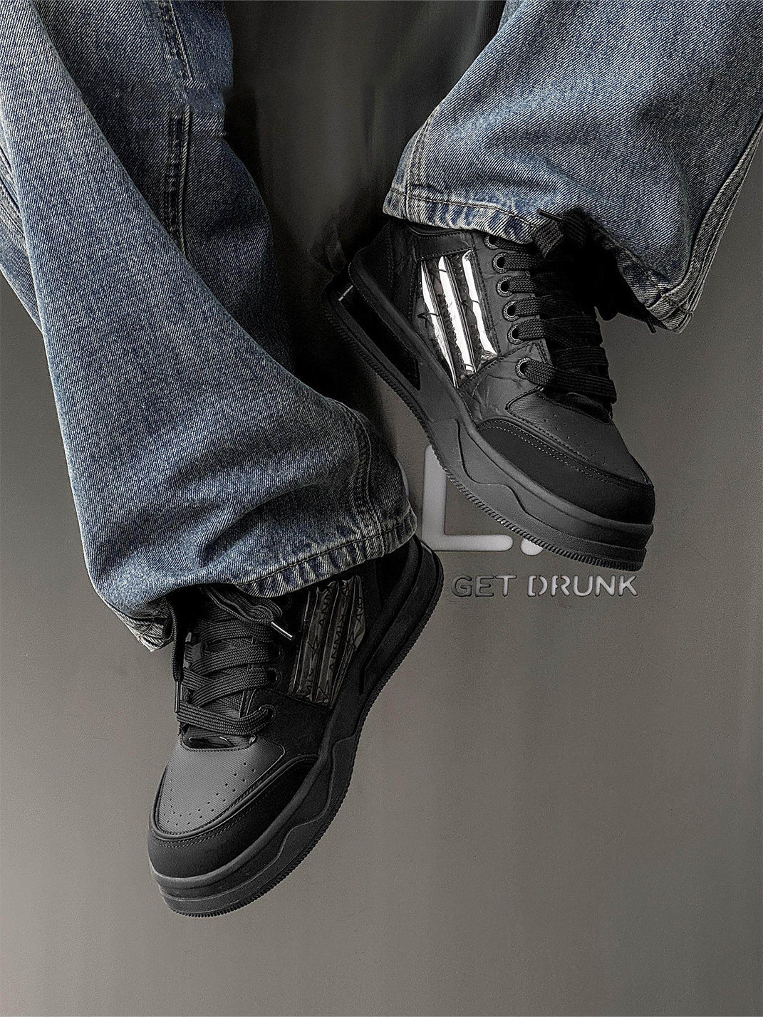 Gothic Star Studded Chunky Sneakers