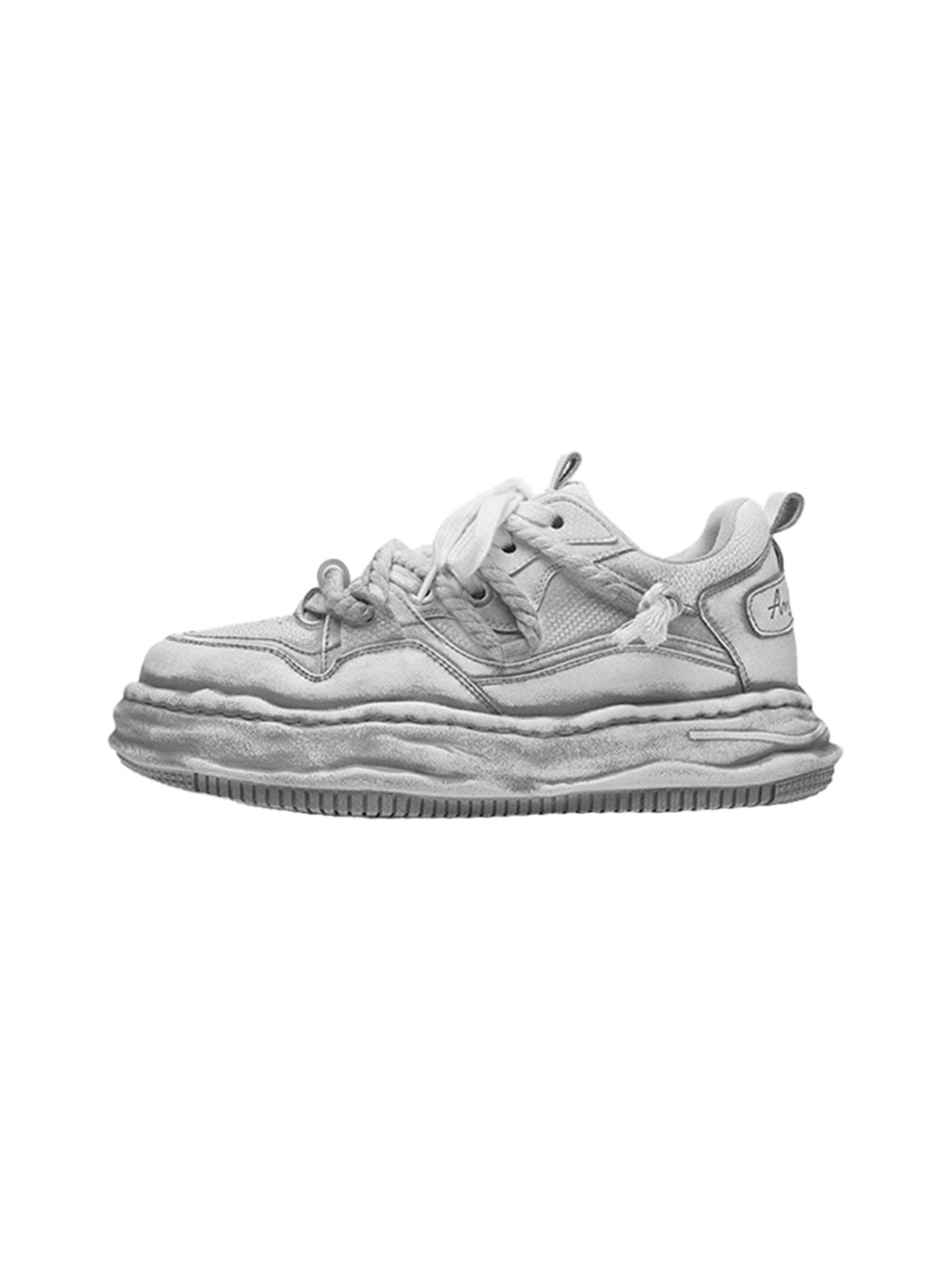 Vintage Washed Wavy Sole Chunky Sneakers
