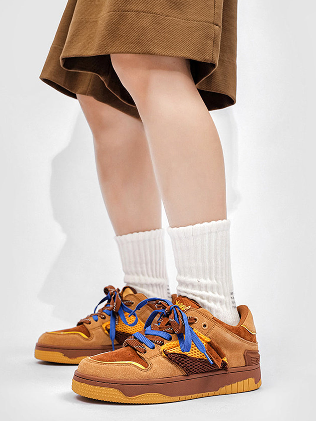 Dual-Lace System Perforated Upper Sneakers