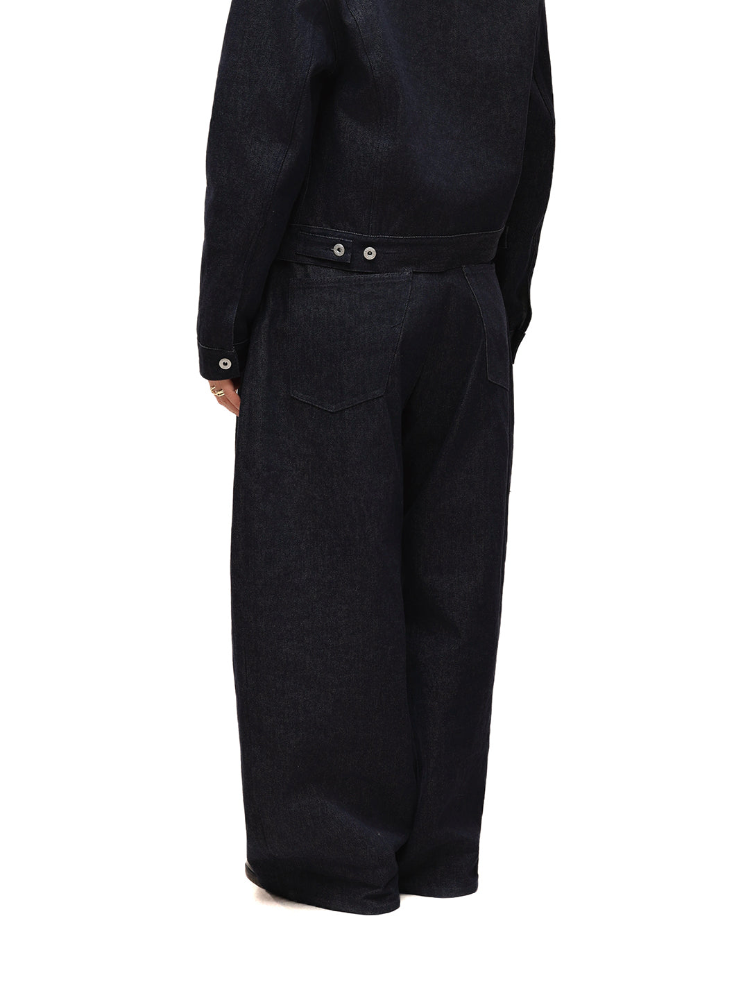11.3oz Indigo Blue Non-Fade Wide-Leg Baggy Denim Pants