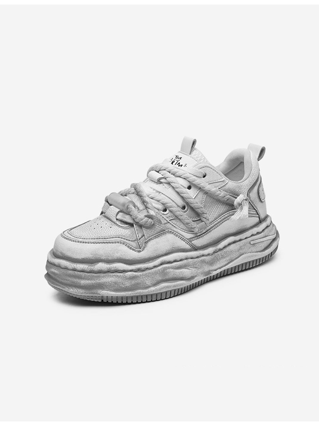 Vintage Washed Wavy Sole Chunky Sneakers