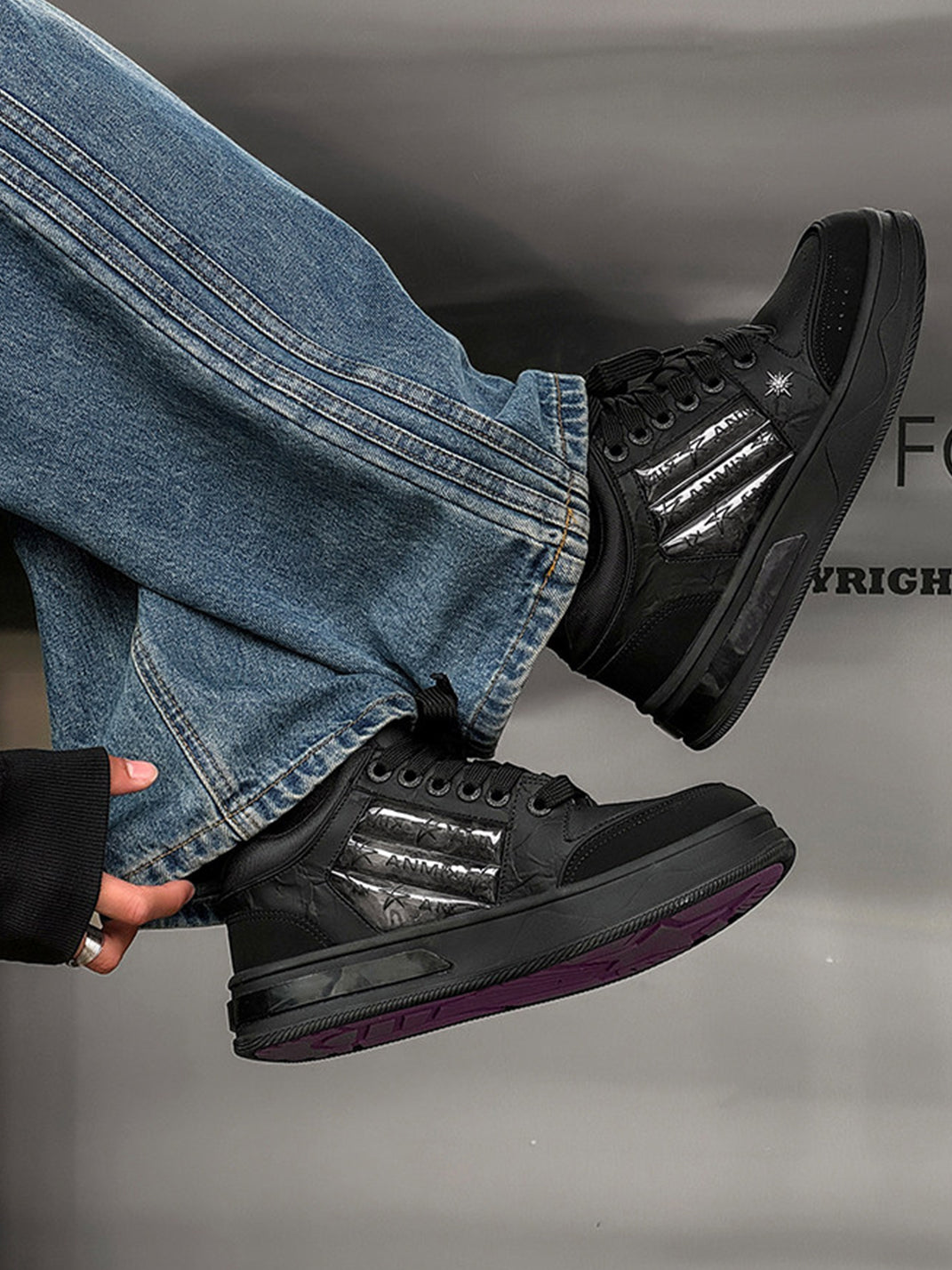 Gothic Star Studded Chunky Sneakers