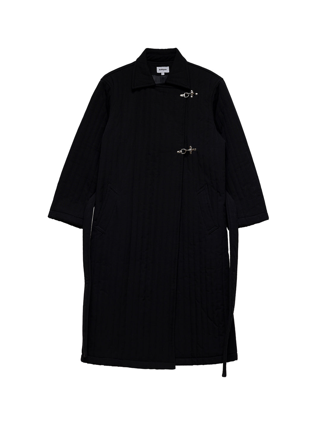 Quilted Knee-Length Lobster-Clasp Structured Overcoat