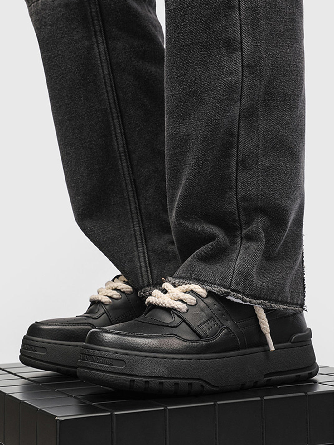Chunky Sneakers with Thick Rope Laces