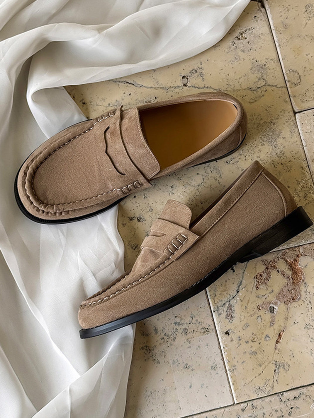 Calfskin Square Toe Loafers