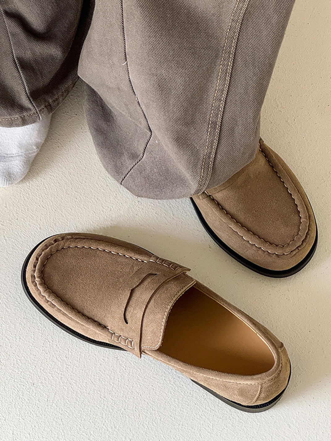 Calfskin Square Toe Loafers