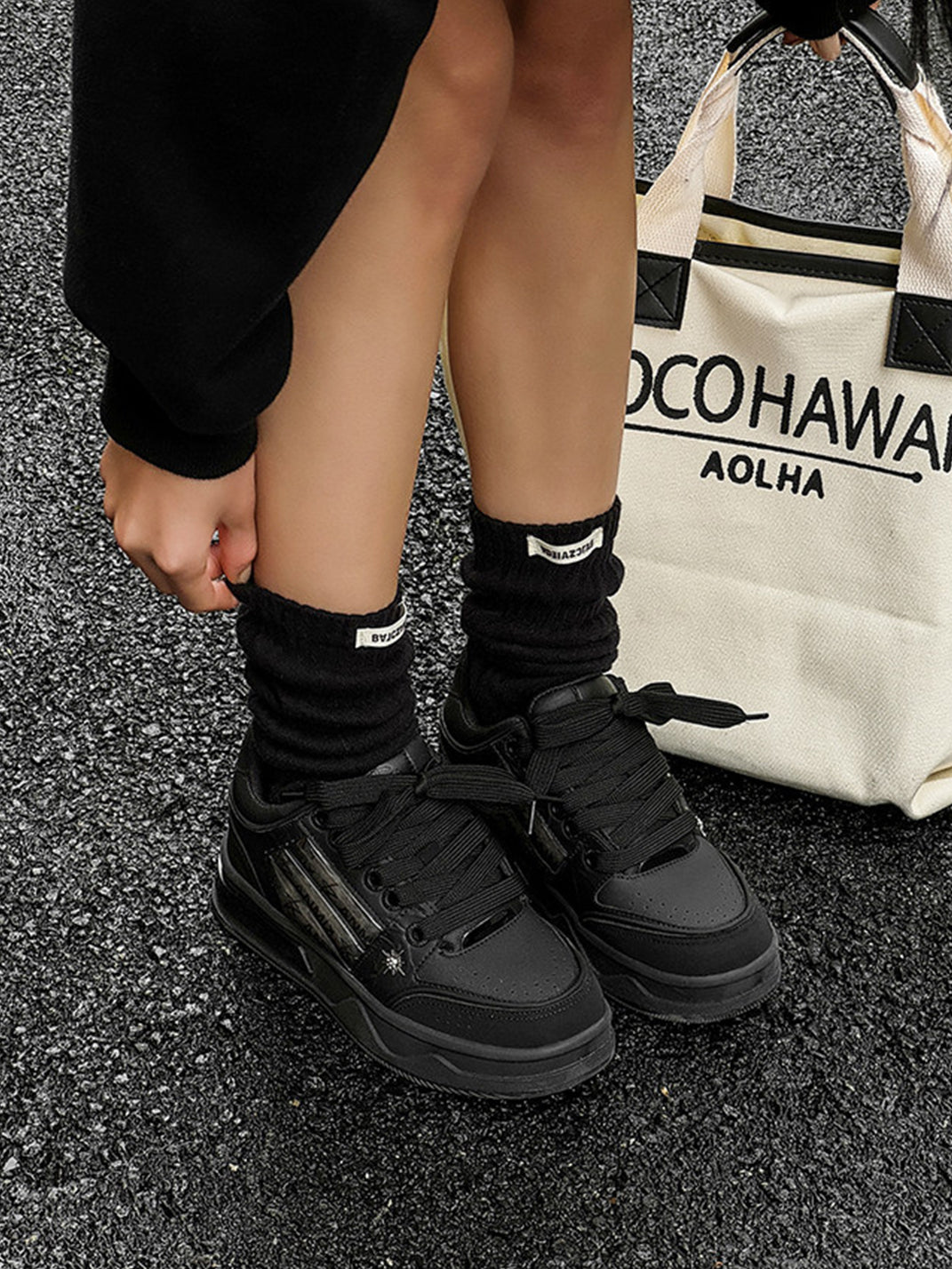 Gothic Star Studded Chunky Sneakers