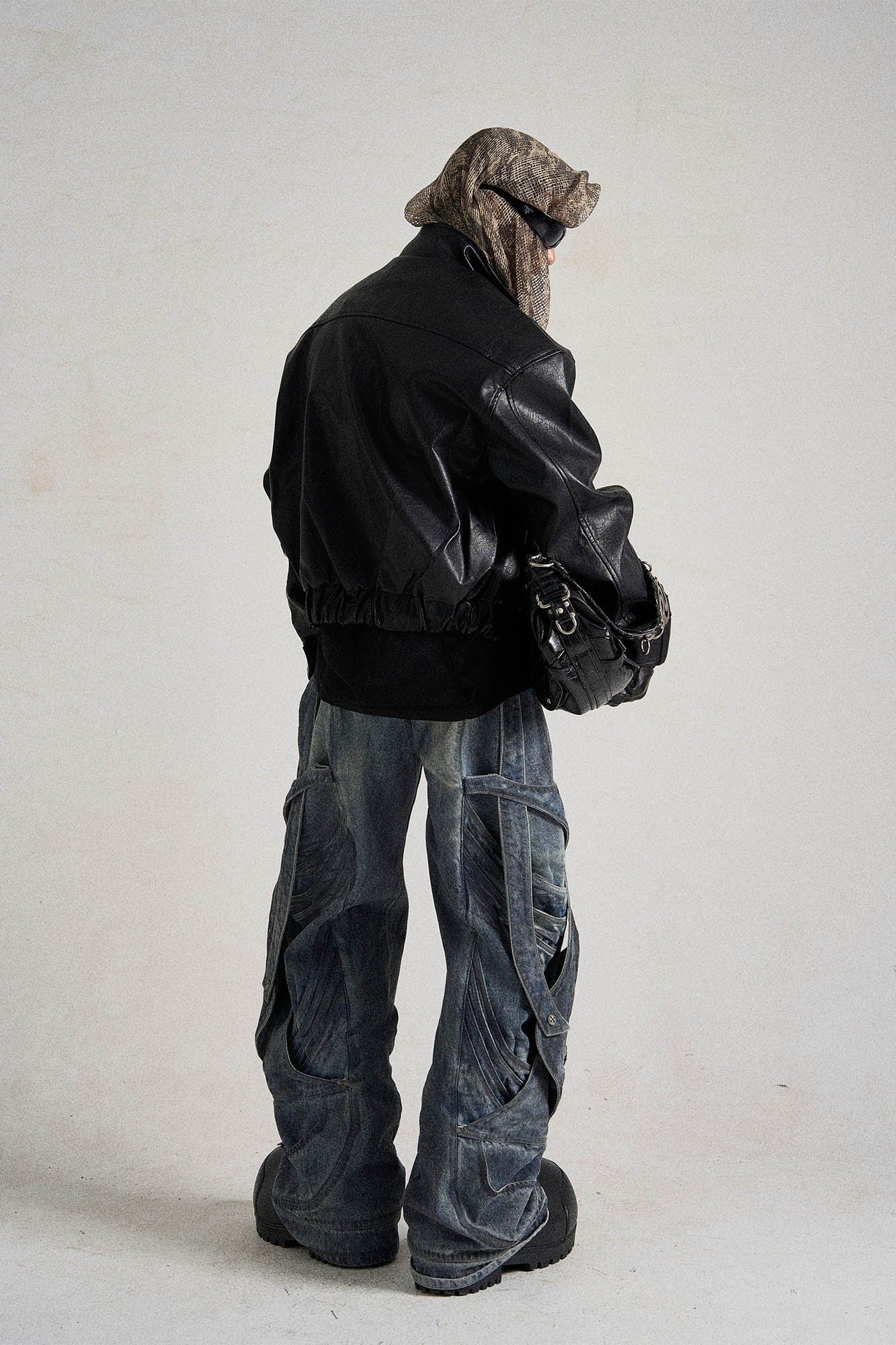 Deconstructed Multi-Strap Cargo Jeans