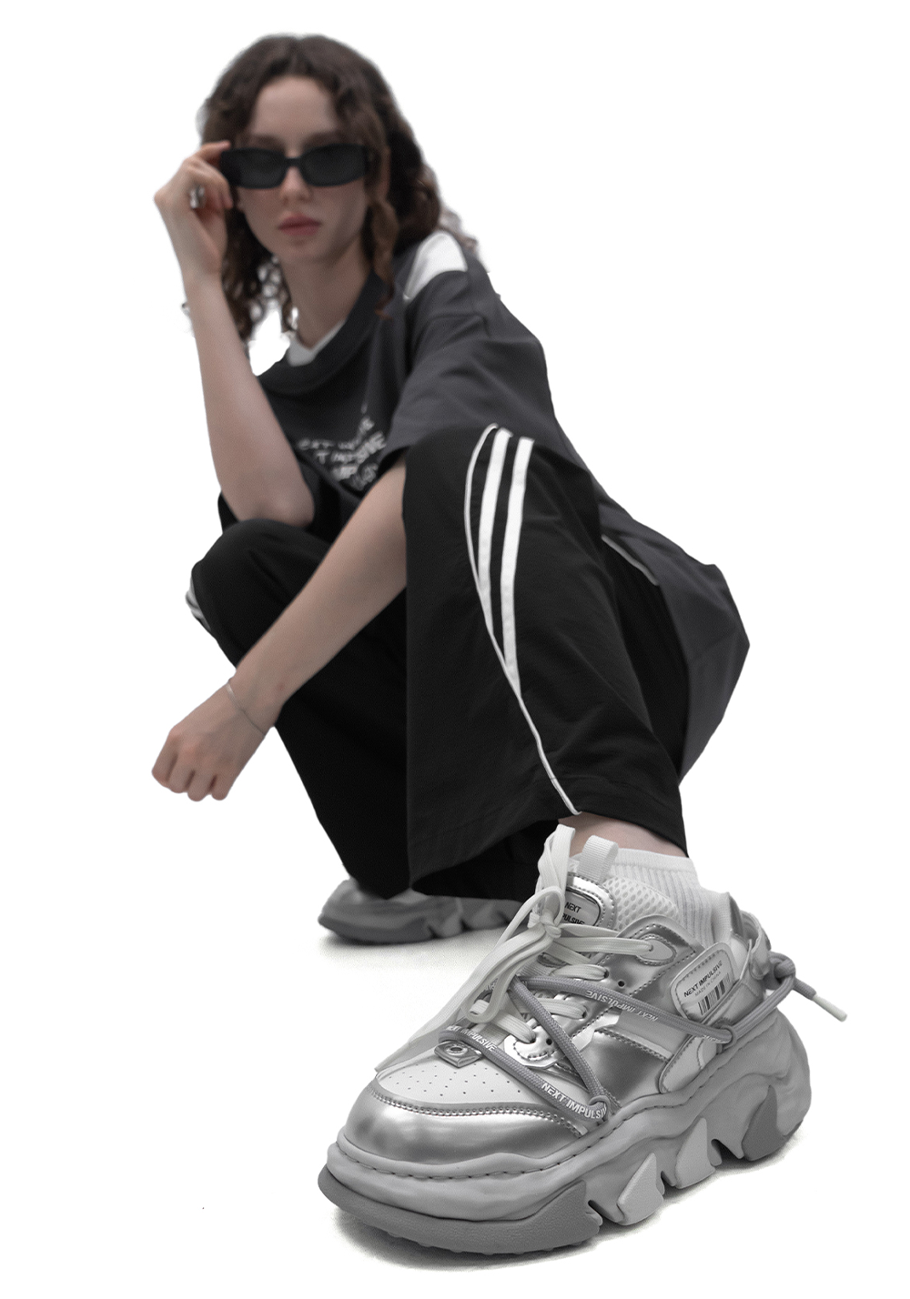 Black Dissolve Panel Platform Sneakers