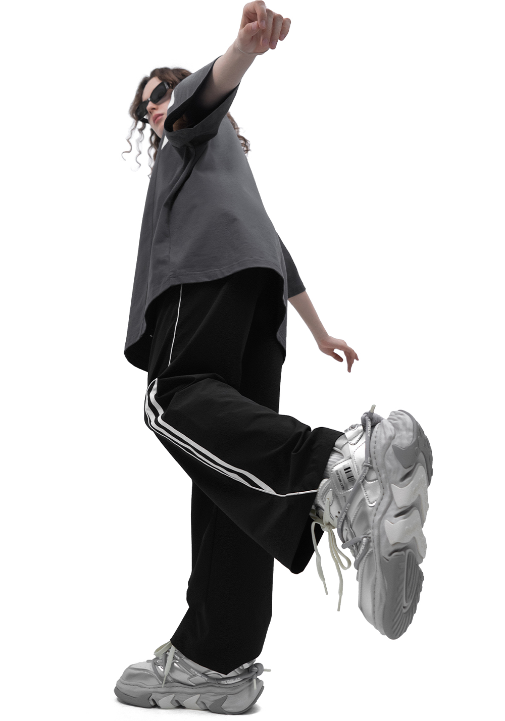 Black Dissolve Panel Platform Sneakers