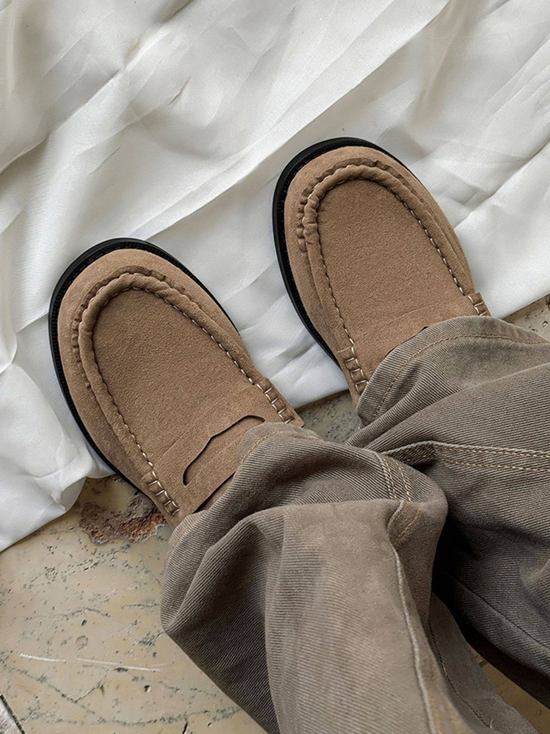 Calfskin Square Toe Loafers