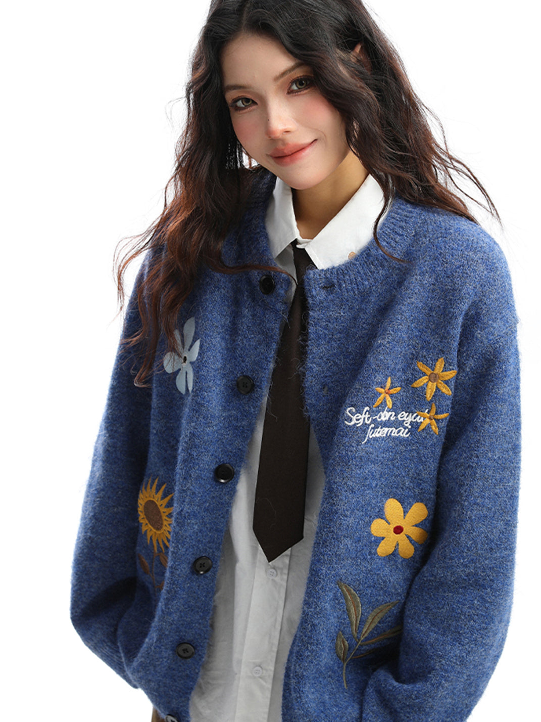 Retro Floral Embroidered Cardigan